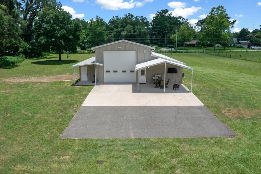 outside view of a custom RV barndominium in Citra, FL