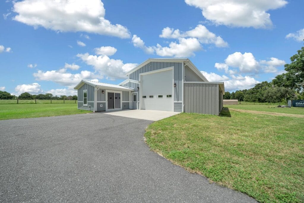 outside view of a custom RV barndominium in Citra, FL