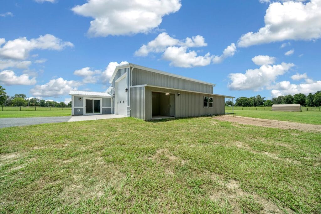 outside view of a custom RV barndominium in Citra, FL