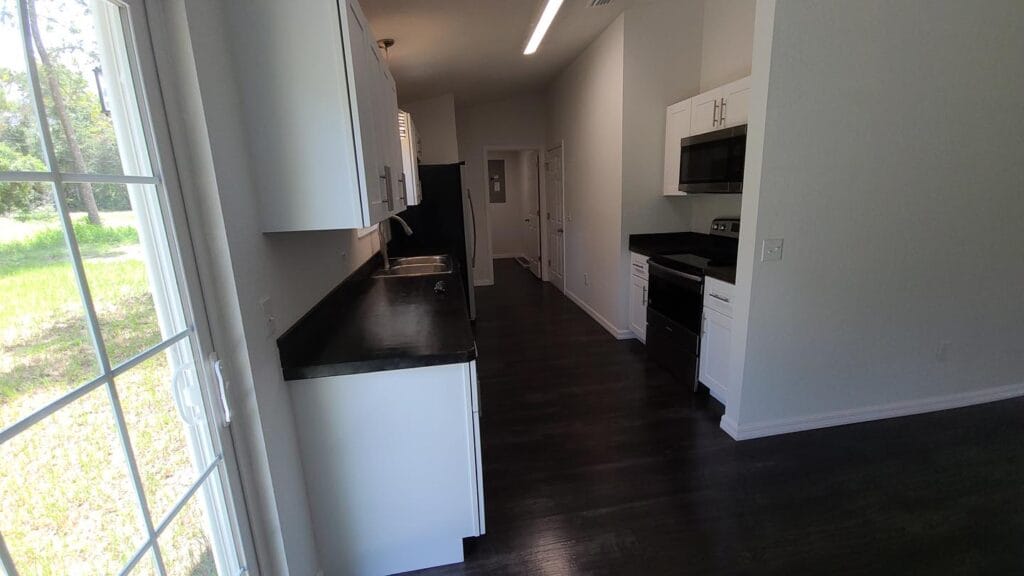 Kitchen view of a custom built spec house in Silver Springs Shores, FL