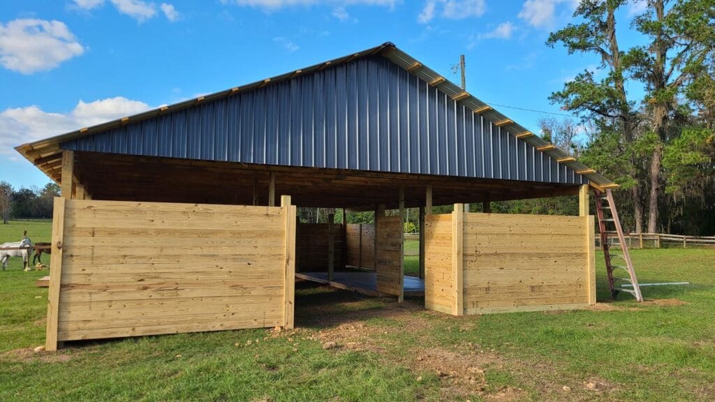 custom built horse barn in Reddick, FL