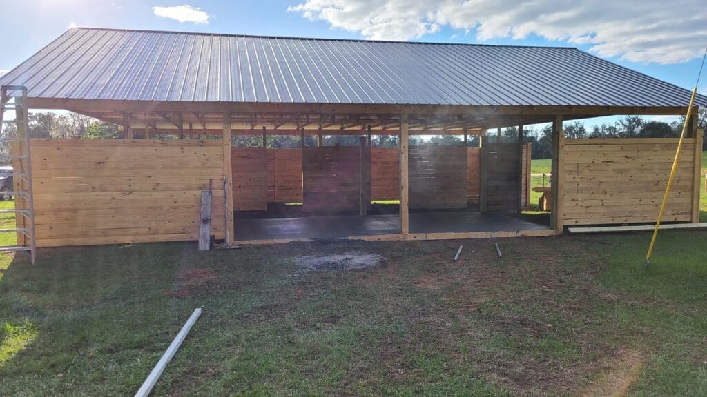 custom built horse barn in Reddick, FL