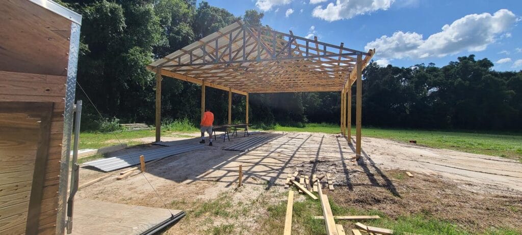 Custom built open barn in Citra, FL