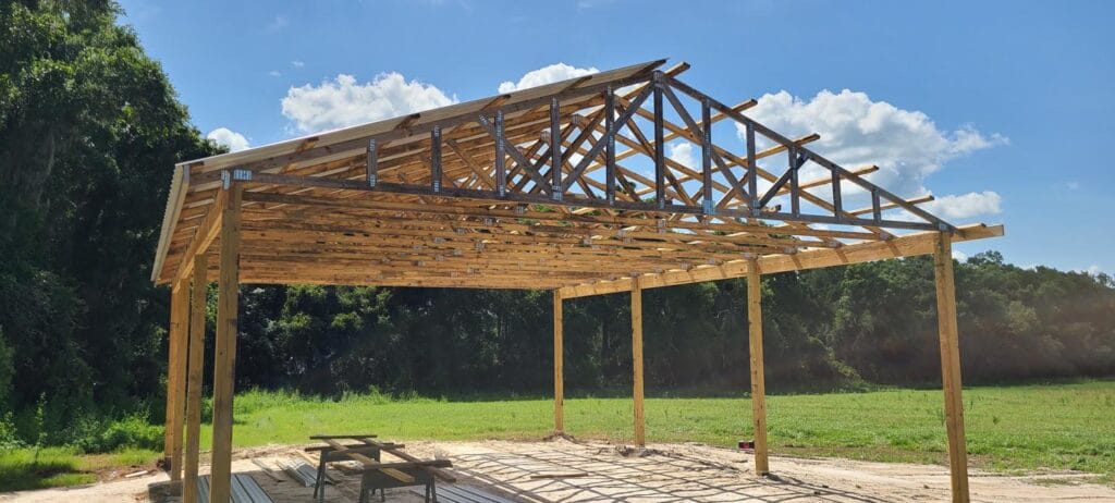 Custom built open barn in Citra, FL