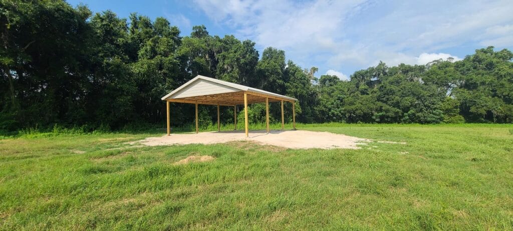 Custom built open barn in Citra, FL