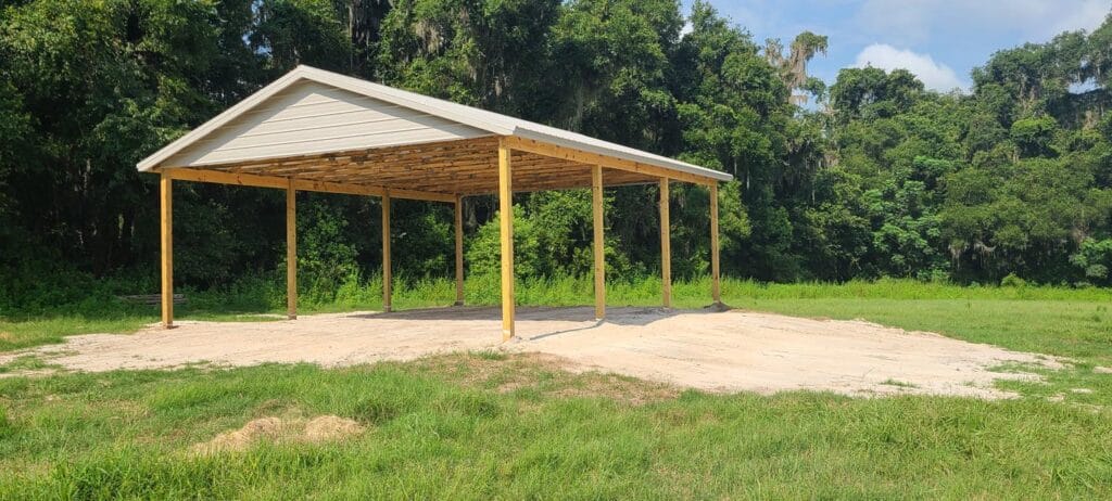 Custom built open barn in Citra, FL