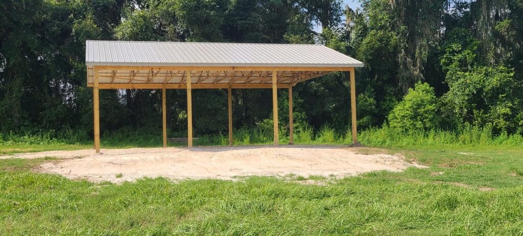 Custom built open barn in Citra, FL