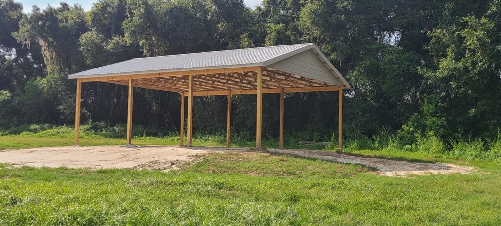 Custom built open barn in Citra, FL