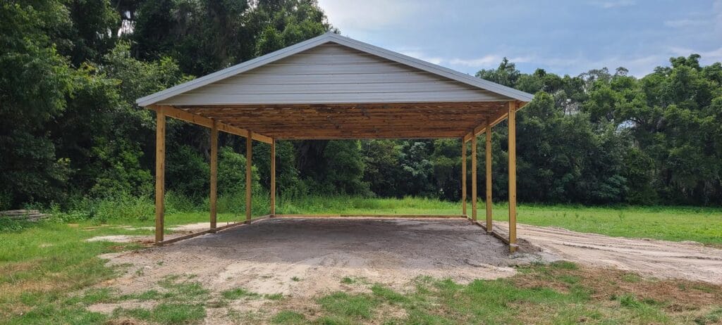 Custom built open barn in Citra, FL