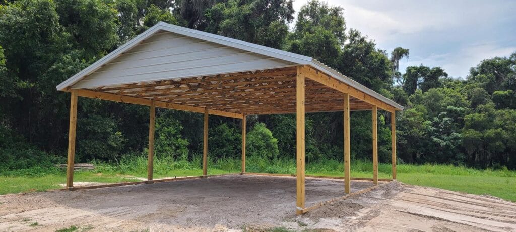 Custom built open barn in Citra, FL