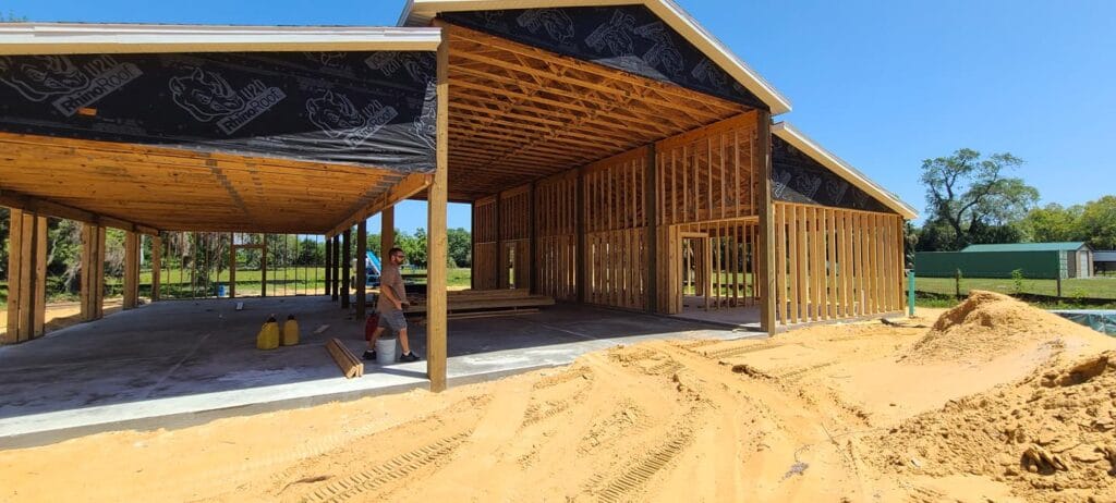 custom built modern barndominium in Daytona, FL