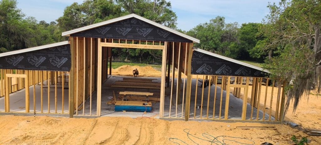 custom built modern barndominium in Daytona, FL