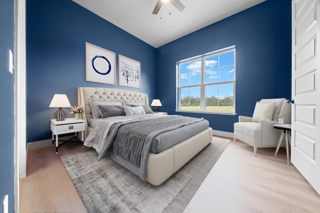 bedroom view of a custom built barndominium in Citra, FL