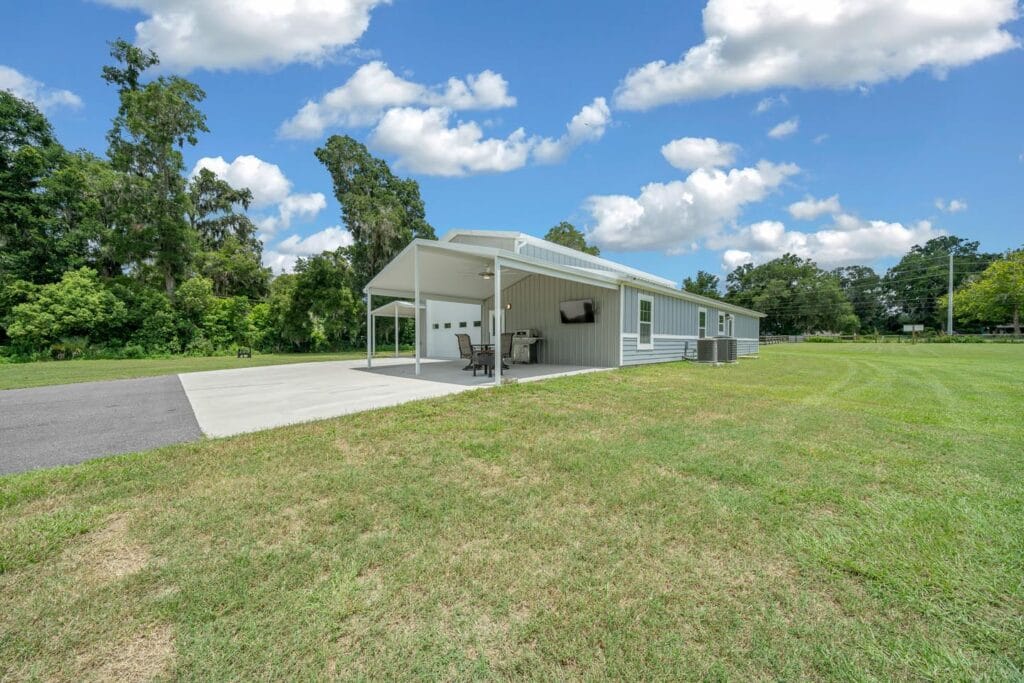 outside view of a custom RV barndominium in Citra, FL