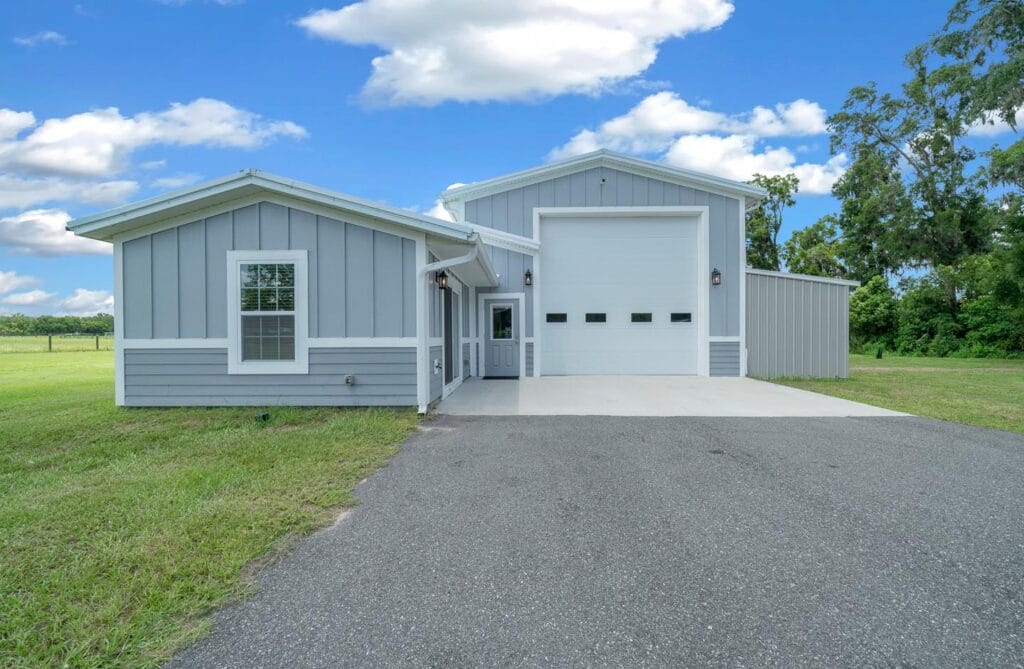 outside view of a custom RV barndominium in Citra, FL