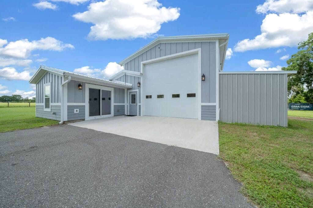 outside view of a custom RV barndominium in Citra, FL
