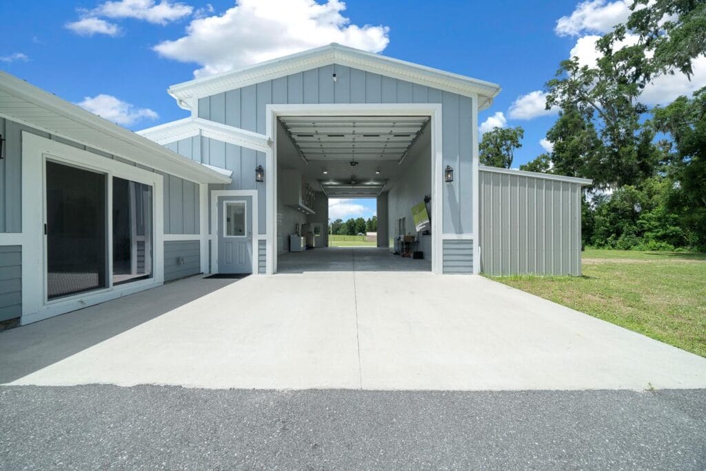 outside view of a custom RV barndominium in Citra, FL