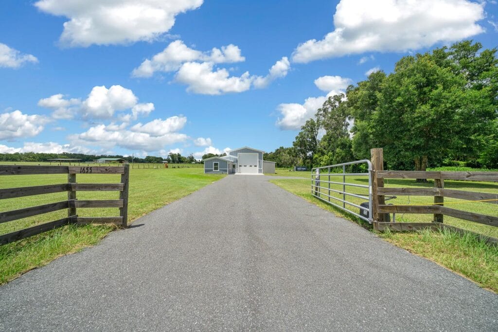 outside view of a custom RV barndominium in Citra, FL