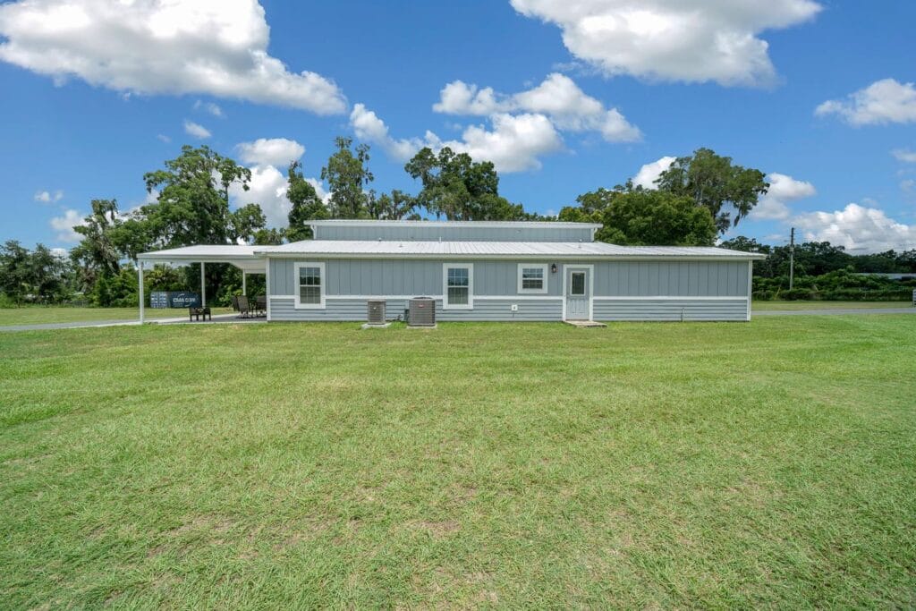 outside view of a custom RV barndominium in Citra, FL