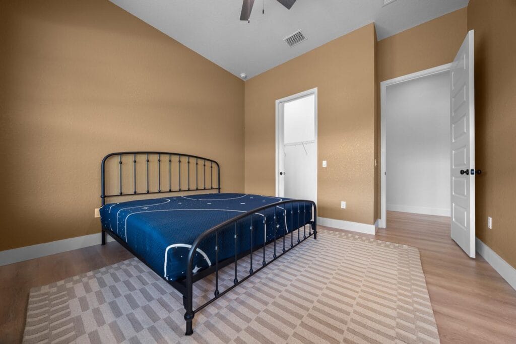 bedroom view of a custom built barndominium in Citra, FL