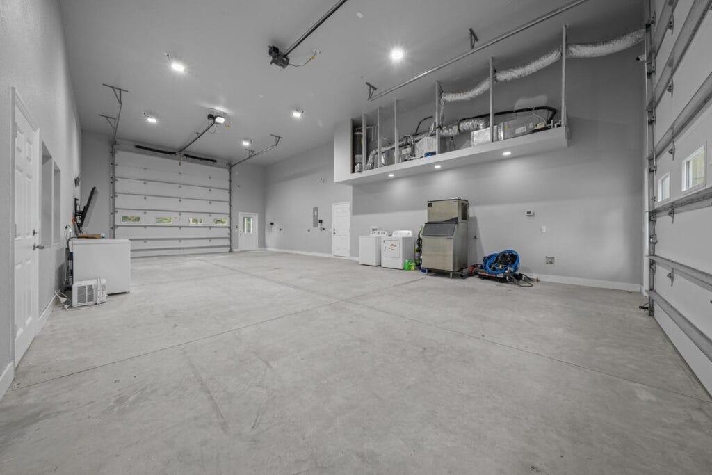 garage view of a custom RV barndominium in Citra, FL