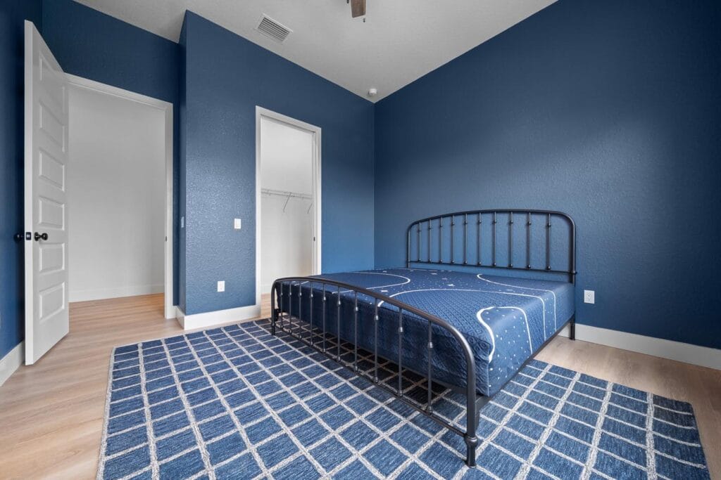 bedroom view of a custom built barndominium in Citra, FL