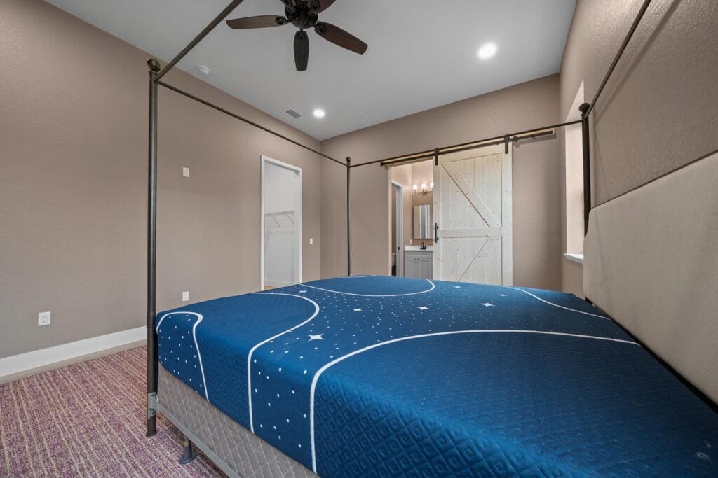 bedroom view of a custom built barndominium in Citra, FL