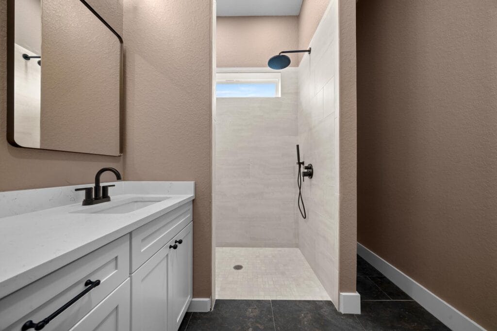 bathroom view of a custom built barndominium in Citra, FL