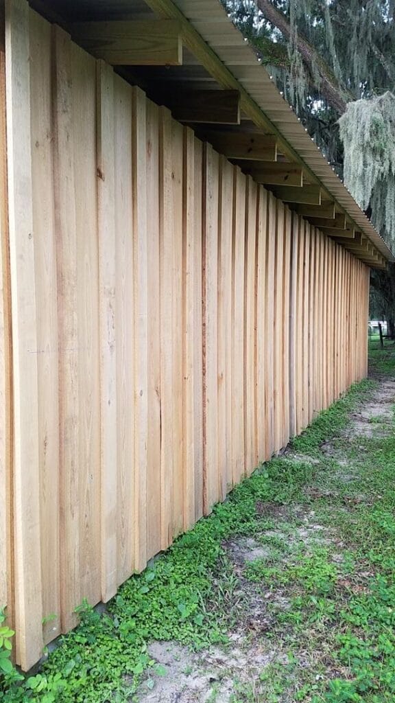 A custom built cypress enclosed barn in Ocala, FL