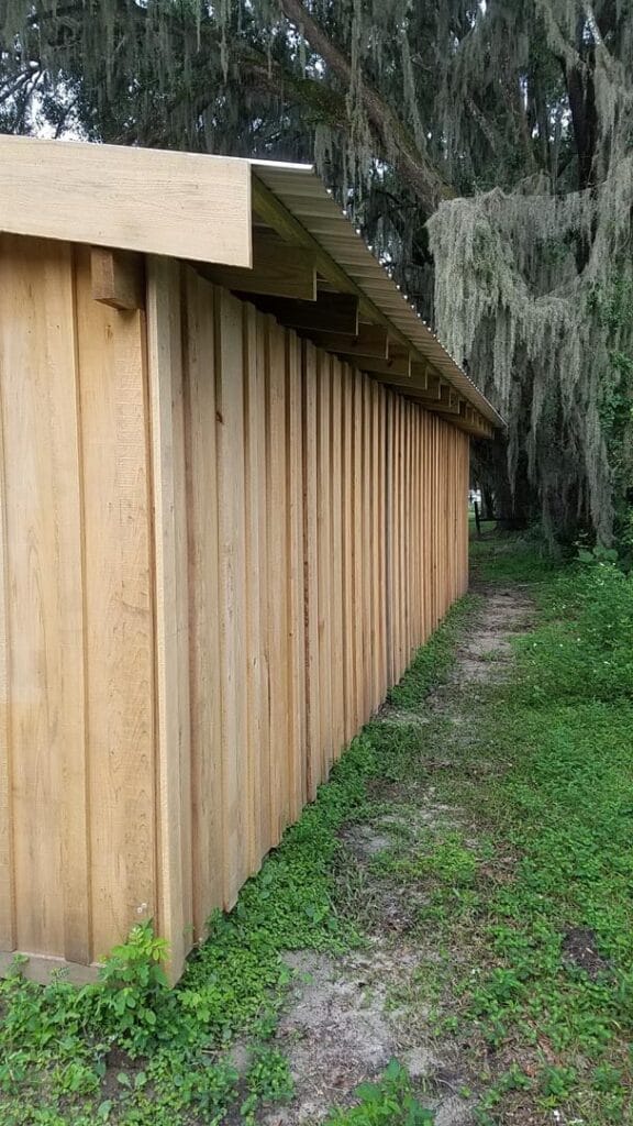 A custom built cypress enclosed barn in Ocala, FL