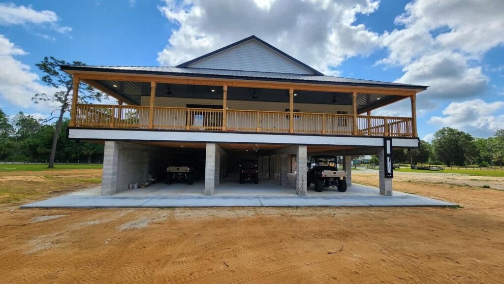 outside view of a custom built multi-level home in Crystal River, FL
