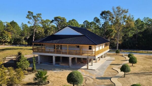 outside view of a custom built multi-level home in Crystal River, FL