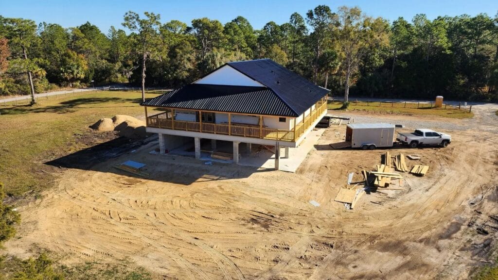outside view of a custom built multi-level home in Crystal River, FL